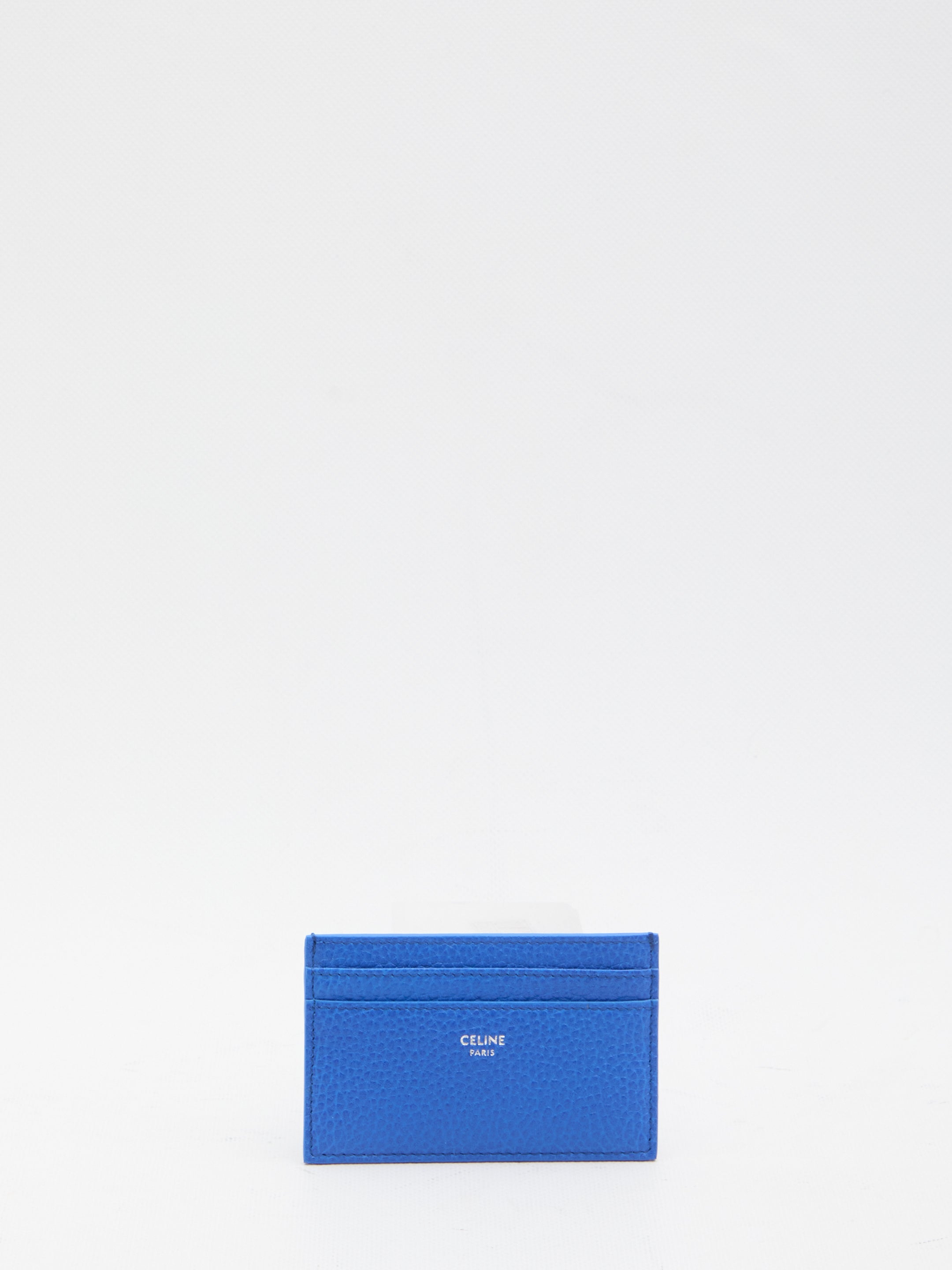 CELINE Mini Leather Card Holder with Silver-Tone Finishes - Banlieue91 -