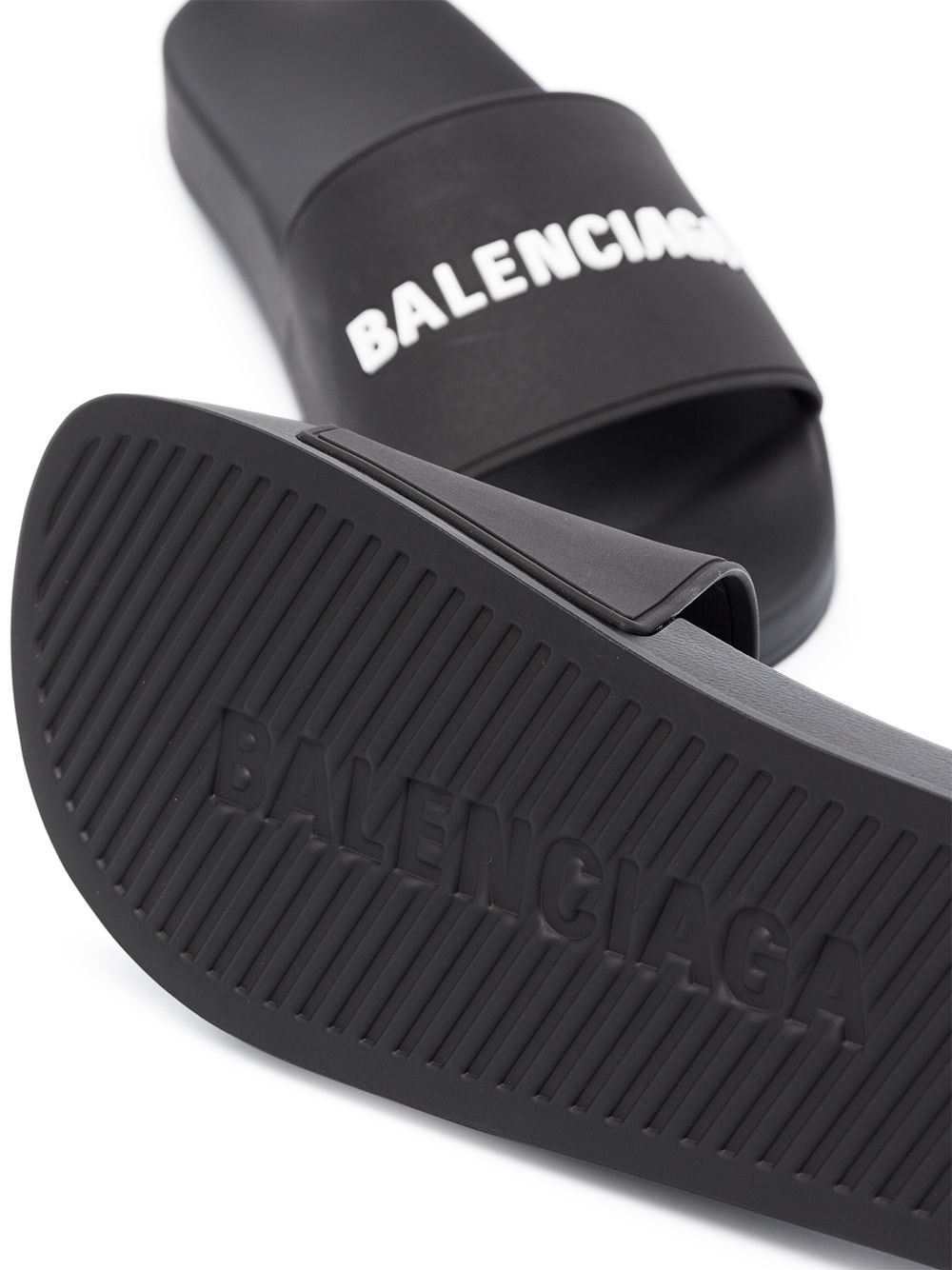 Balenciaga Logo Pool Slides - Banlieue91 -