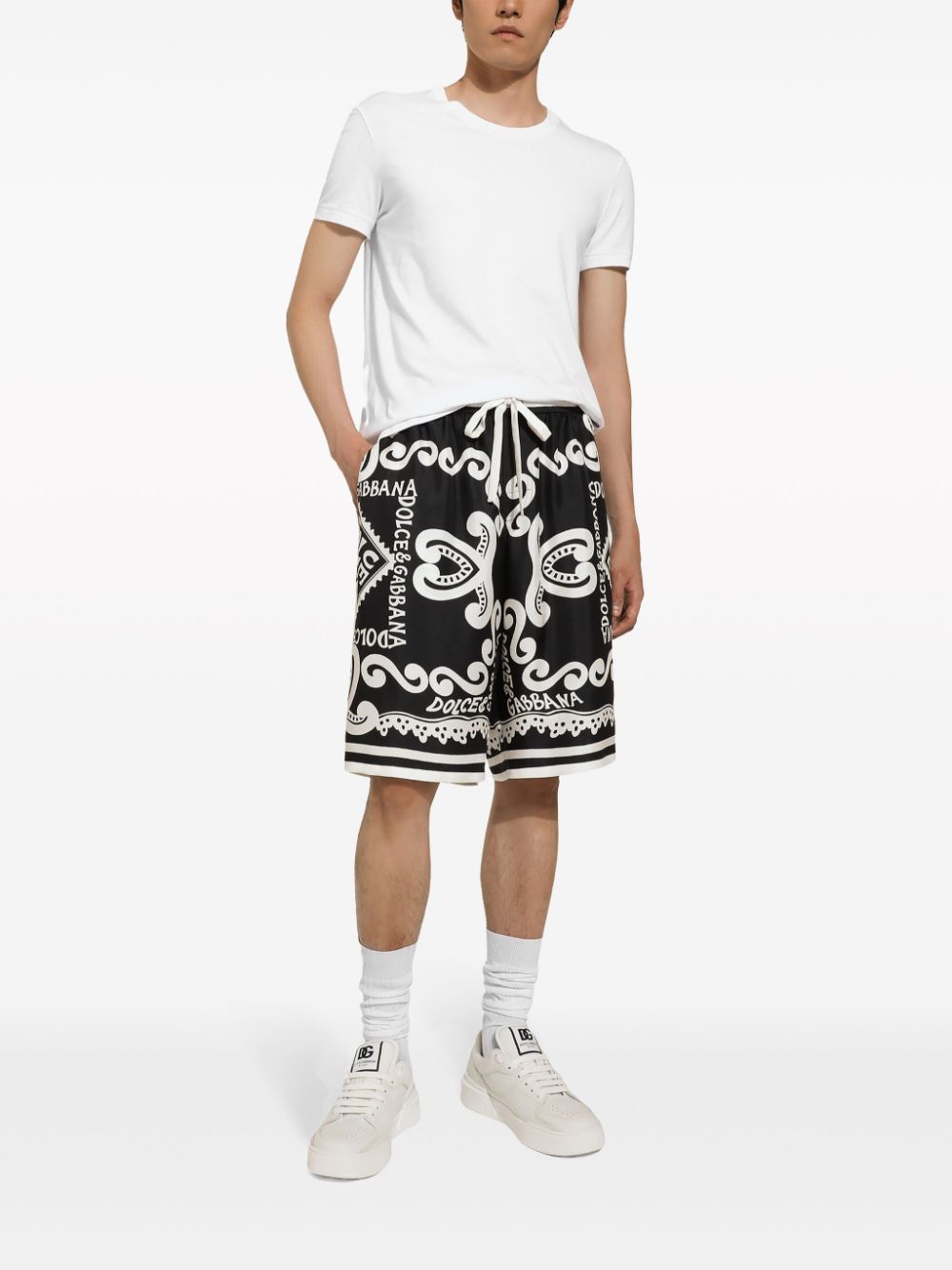 Dolce & Gabbana Marina Print Silk Shorts - Banlieue91 -