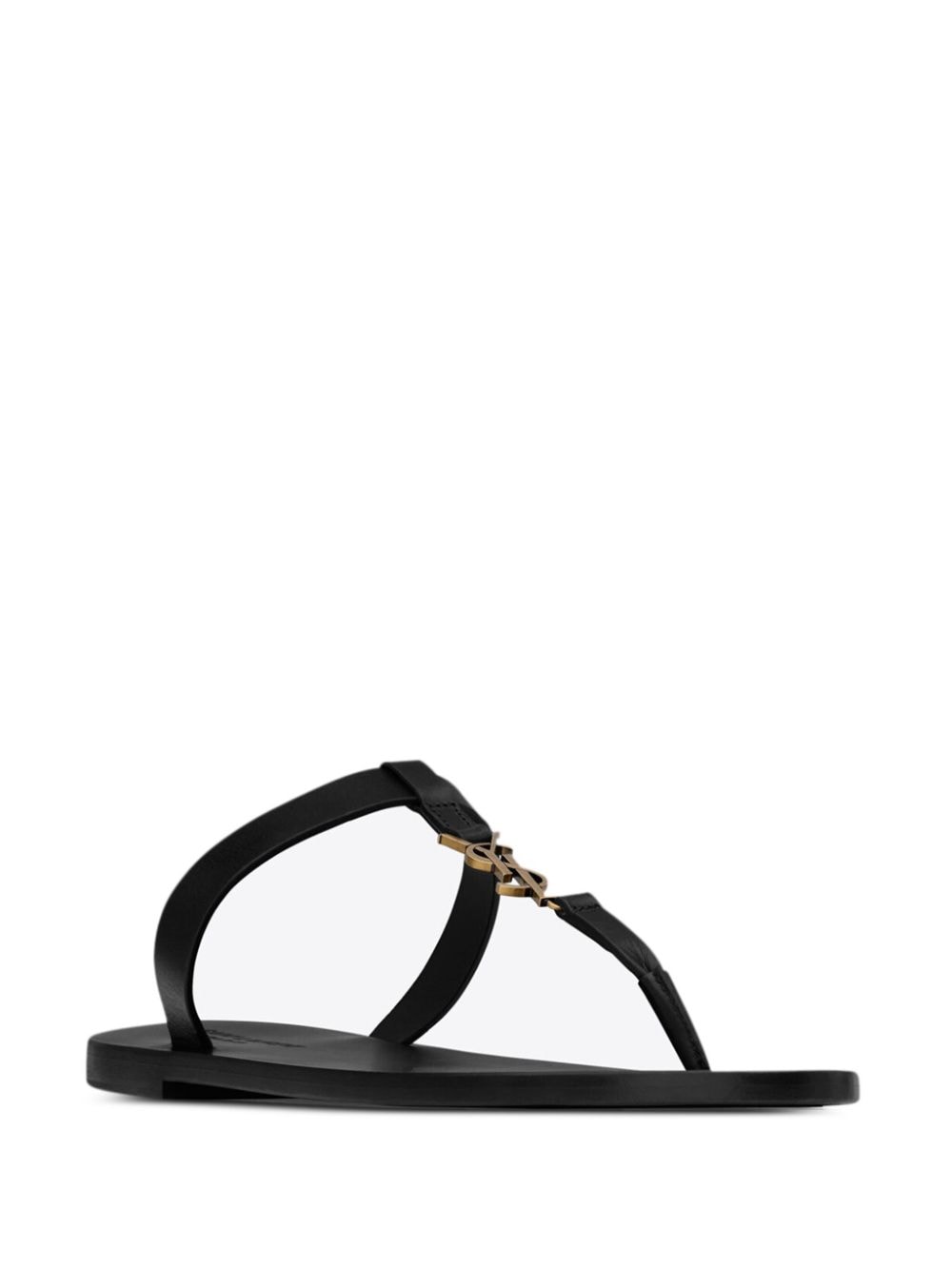 Saint Laurent Cassandre Leather Thong Sandals - Banlieue91 -