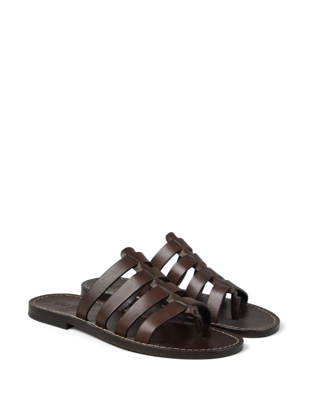 Brunello Cucinelli Leather Flat Sandals - Banlieue91 -