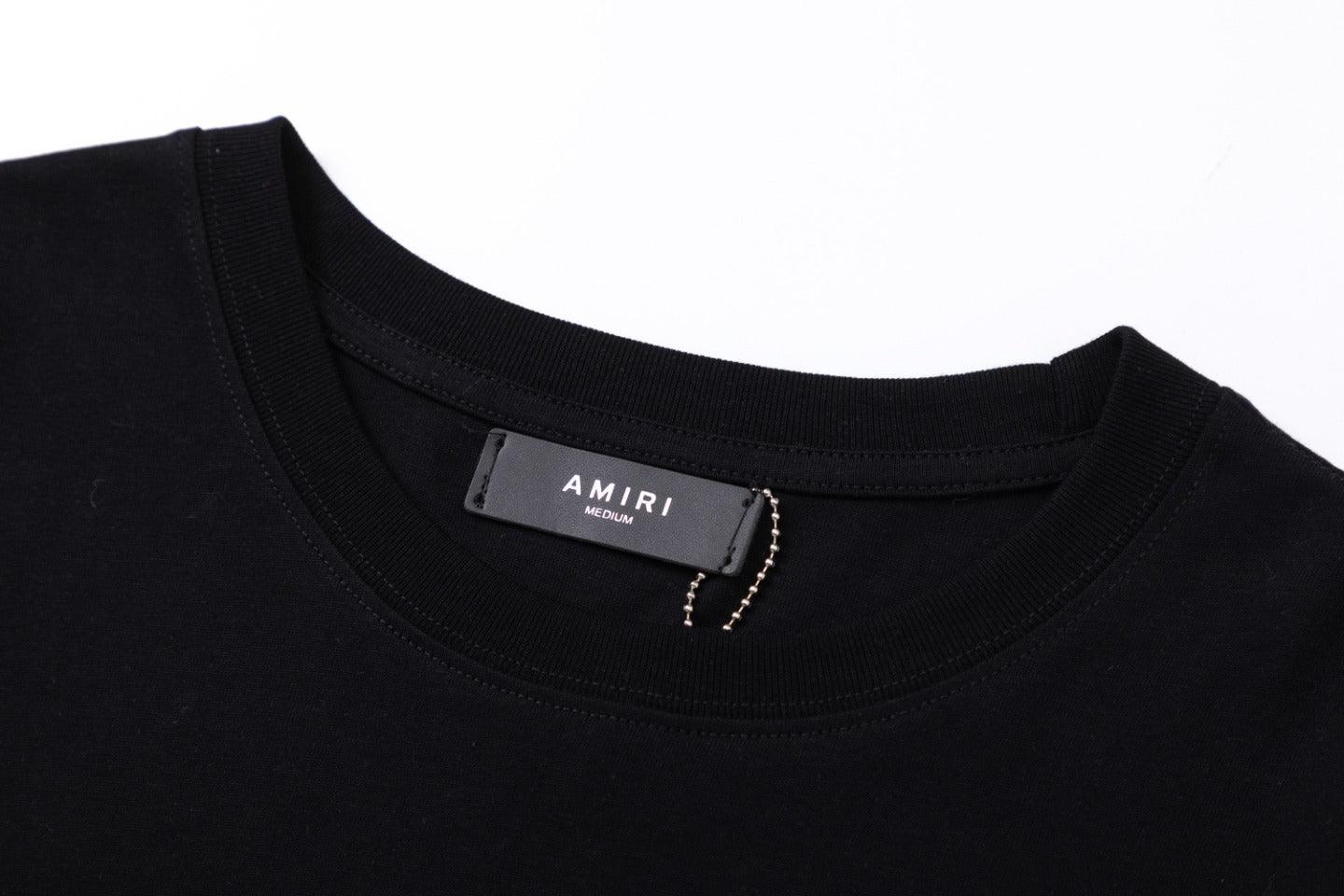 Amiri Black T-Shirt Without Collar - Banlieue91