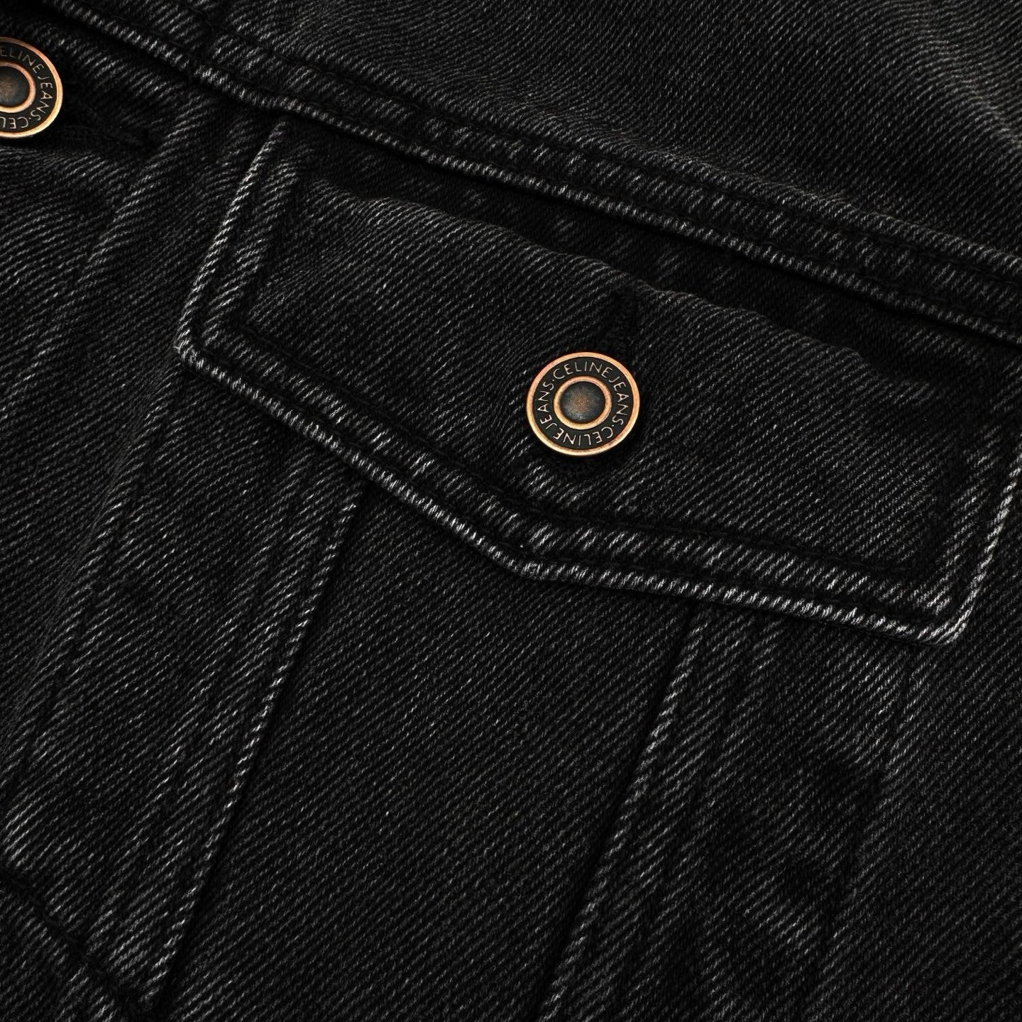 CELINE Washed Grey Denim Jacket – Casual Single-Breasted - Banlieue91 -