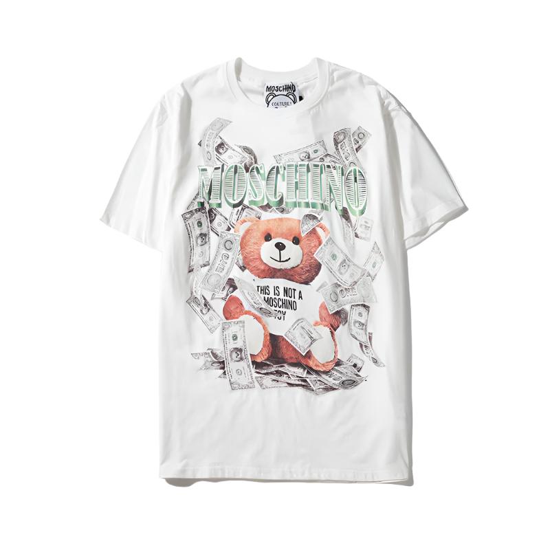 Moschino Teddy Bear & Money T-Shirt Without Collar 'White' - Banlieue91