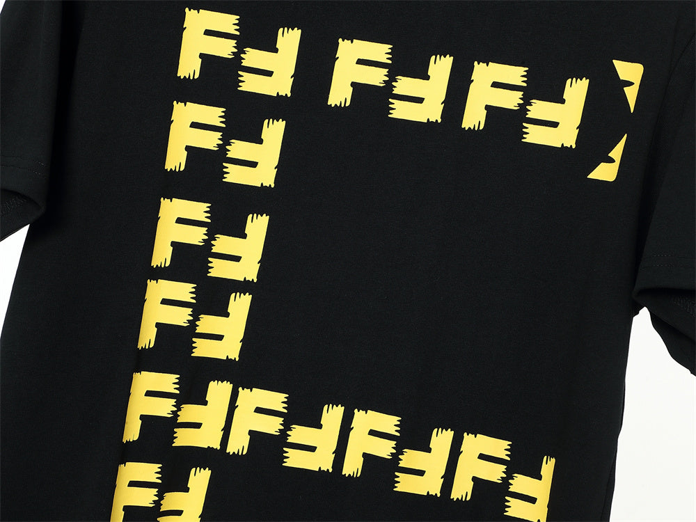 Fendi T-Shirt without Collar 'Black-Yellow' - Banlieue91