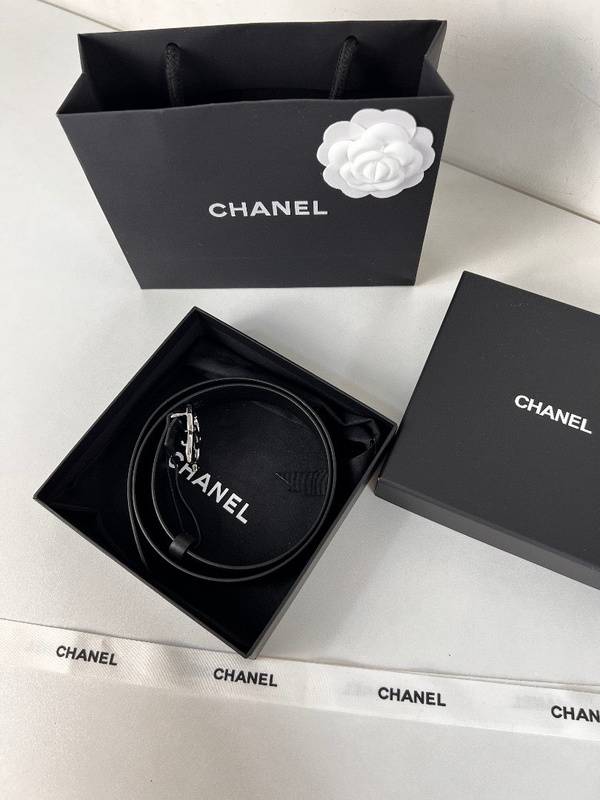 Chanel Leather Women’s Belt 'Black/Nickel' - Banlieue91