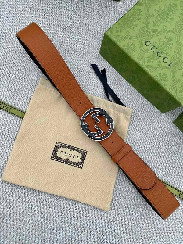 GUCCI Embellished coated-canvas and leather belt 'Brown' - Banlieue91