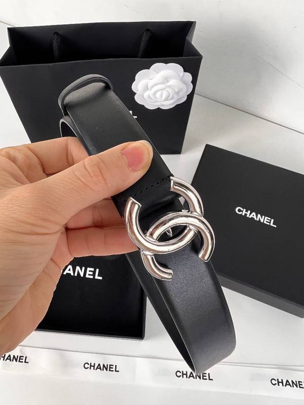 Chanel Leather Women’s Belt 'Black/Nickel' - Banlieue91