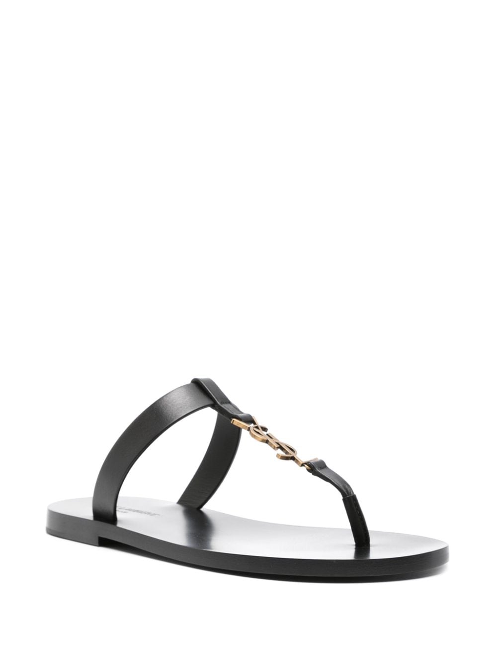 Saint Laurent Cassandre Leather Thong Sandals - Banlieue91 -
