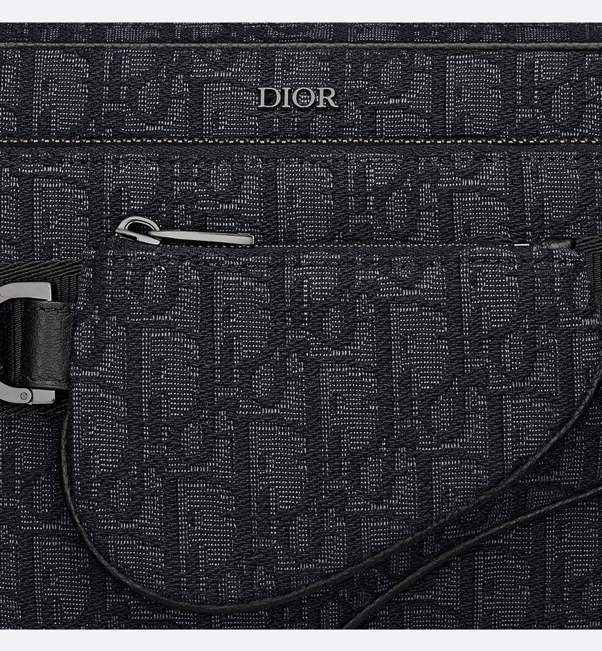 Dior Saddle Triple Pouch Beige and Black Dior Oblique Jacquard - Banlieue91