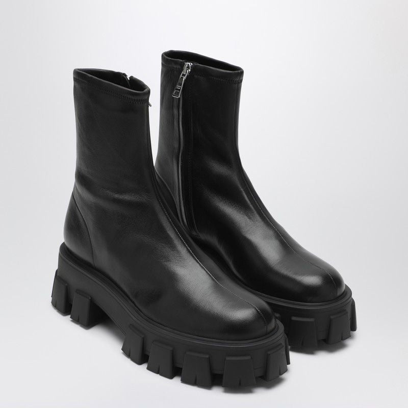 PRADA Stretch Nappa Monolith Ankle Boots - Banlieue91 -