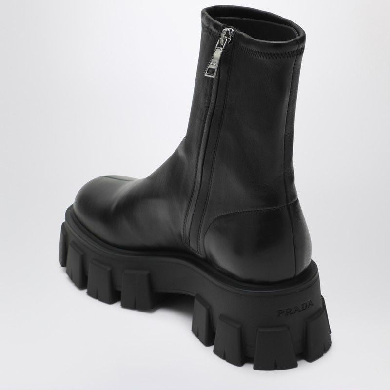 PRADA Stretch Nappa Monolith Ankle Boots - Banlieue91 -