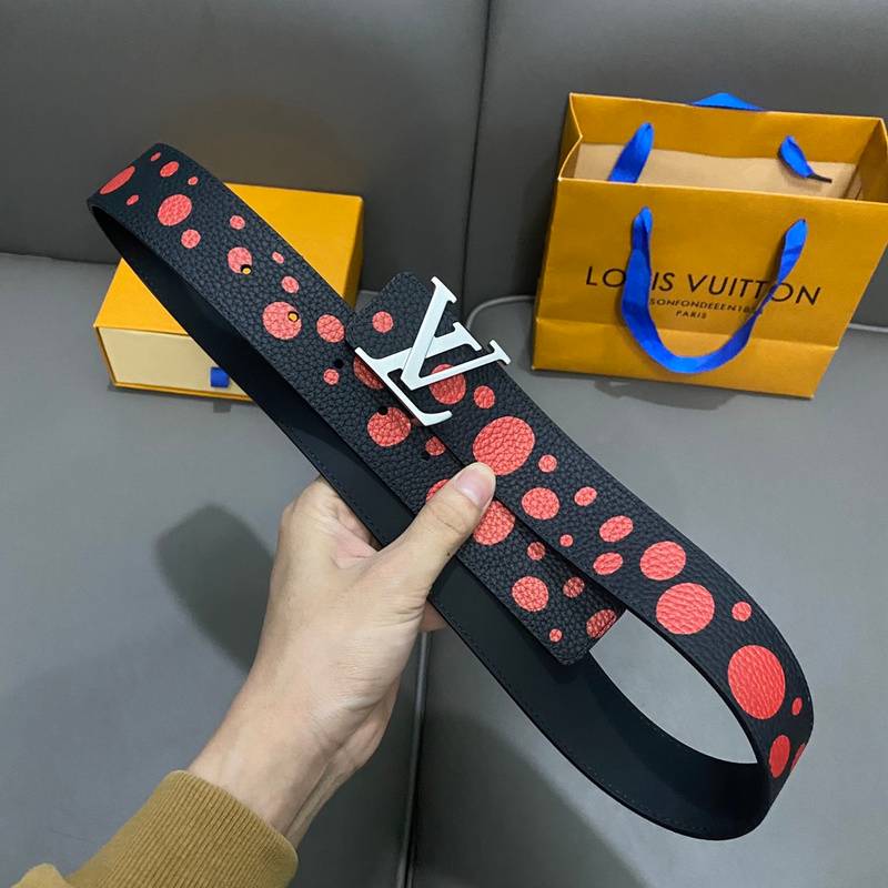 Louis Vuitton x Yayoi Kusama LV Initiales Reversible Infinity Dots Belt Black/Red - Banlieue91