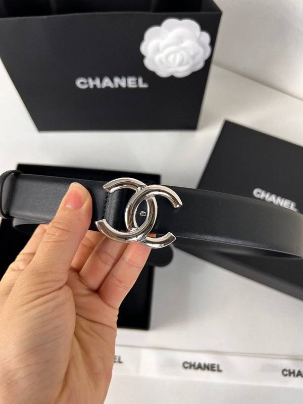 Chanel Leather Women’s Belt 'Black/Nickel' - Banlieue91