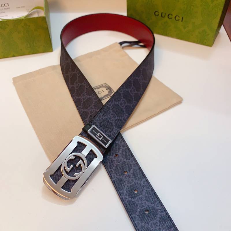 GUCCI Embellished coated-canvas and leather belt - Banlieue91