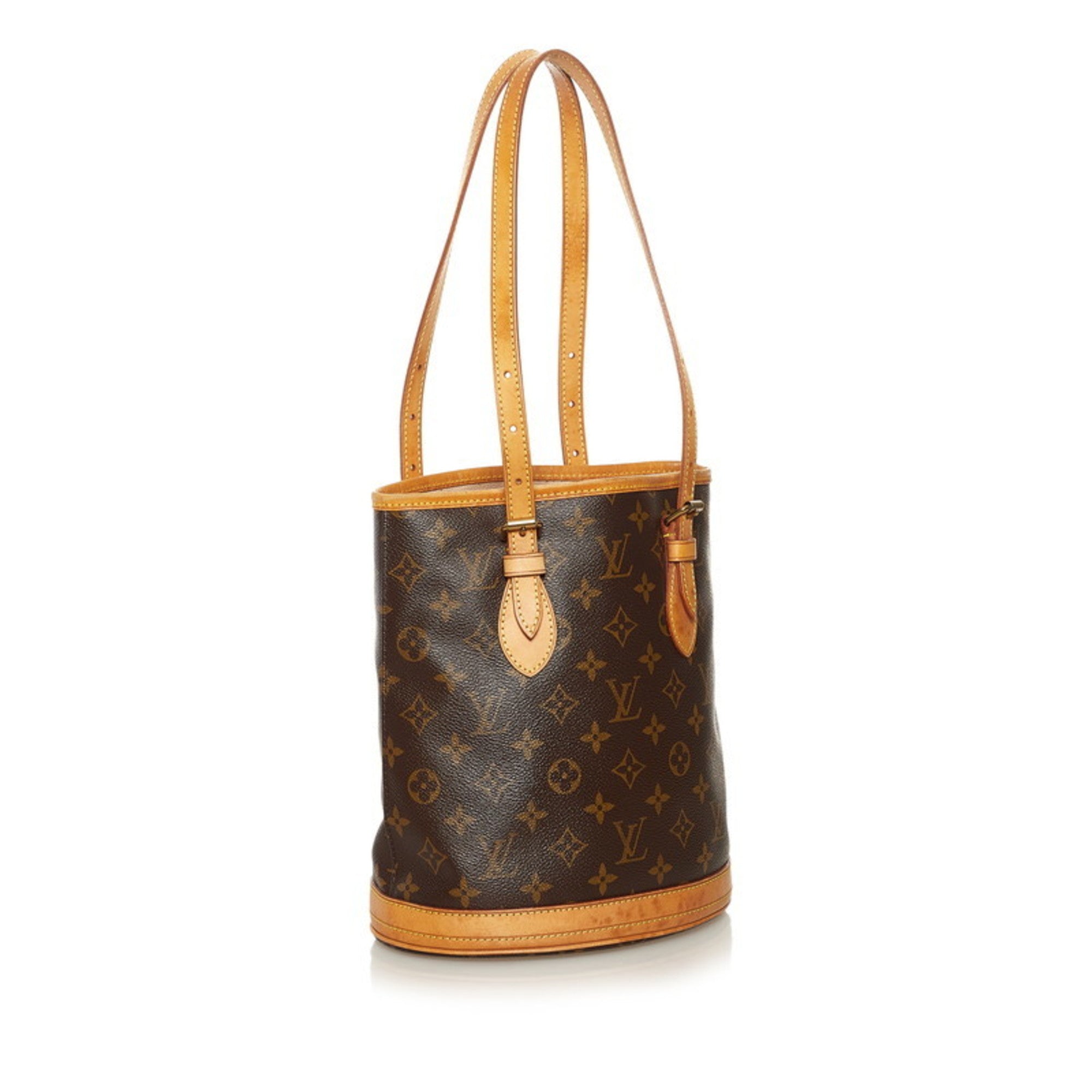 Louis Vuitton Monogram Bucket PM Tote Bag Brown PVC Leather Ladies - Banlieue91