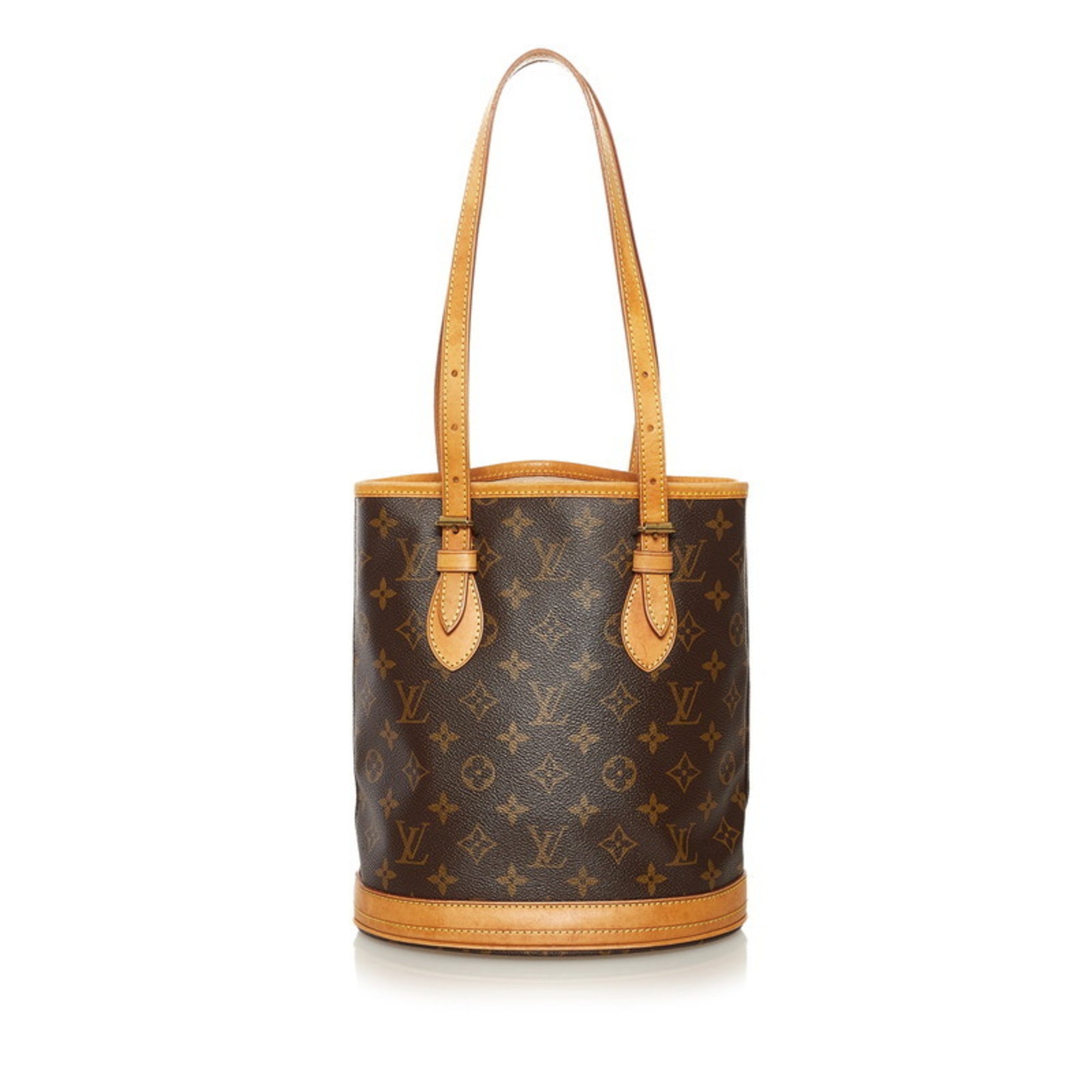 Louis Vuitton Monogram Bucket PM Tote Bag Brown PVC Leather Ladies - Banlieue91