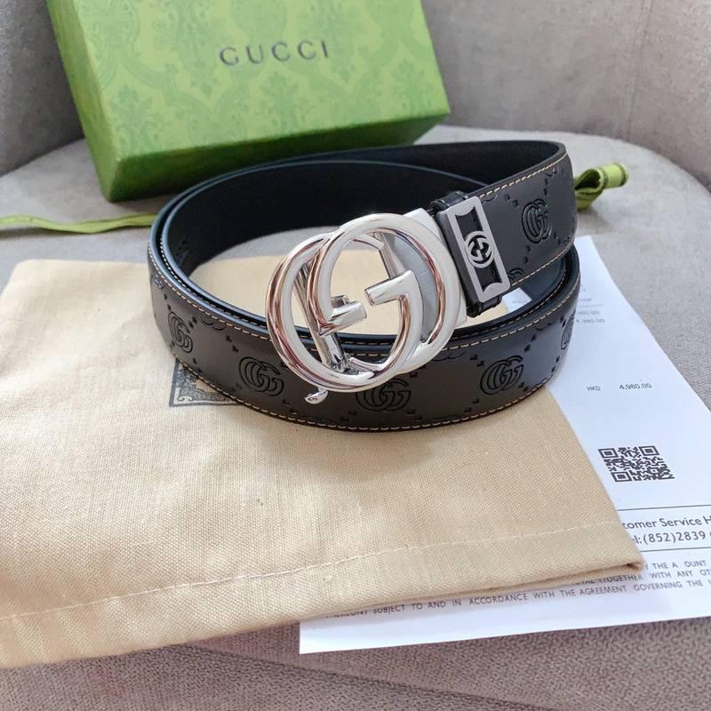 GUCCI Embellished coated-canvas and leather belt 'Black' - Banlieue91