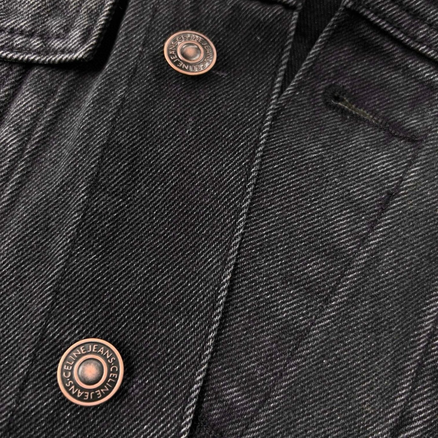 CELINE Washed Grey Denim Jacket – Casual Single-Breasted - Banlieue91 -