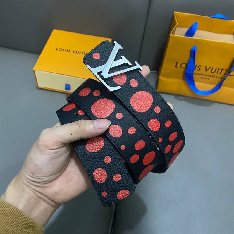 Louis Vuitton x Yayoi Kusama LV Initiales Reversible Infinity Dots Belt Black/Red - Banlieue91