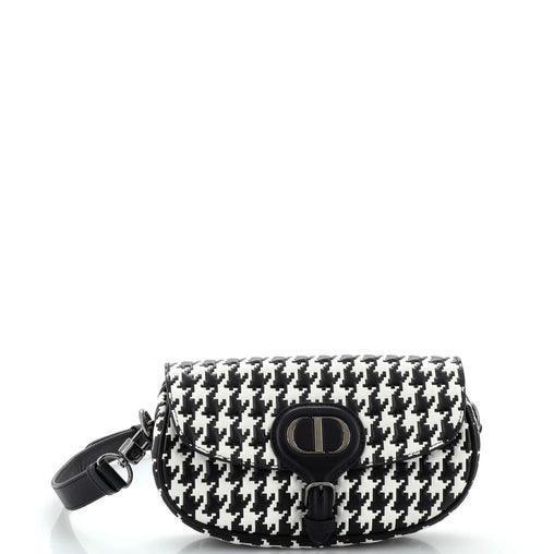 Christian Dior Bobby Flap Bag Houndstooth Embossed Calfskin East West - Banlieue91