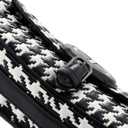 Christian Dior Bobby Flap Bag Houndstooth Embossed Calfskin East West - Banlieue91