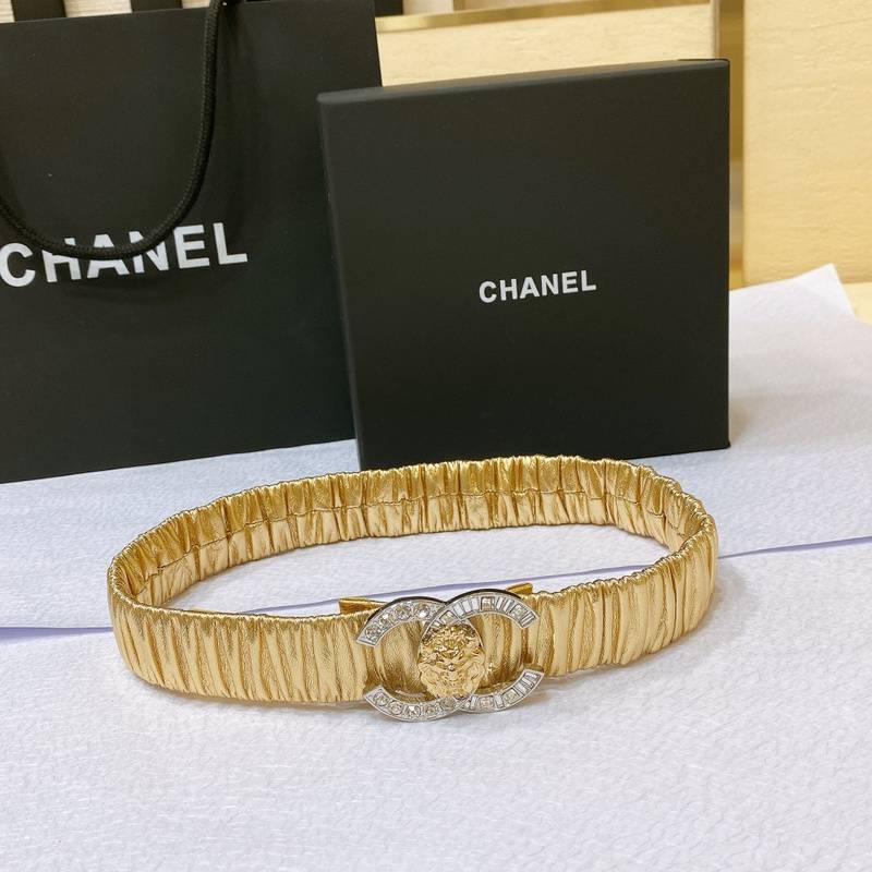 Chanel Leather Women’s Belt 'Yellow' - Banlieue91