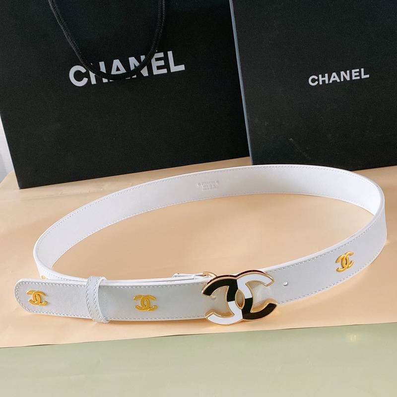 Chanel Women Logo Banding Belt 'White' - Banlieue91