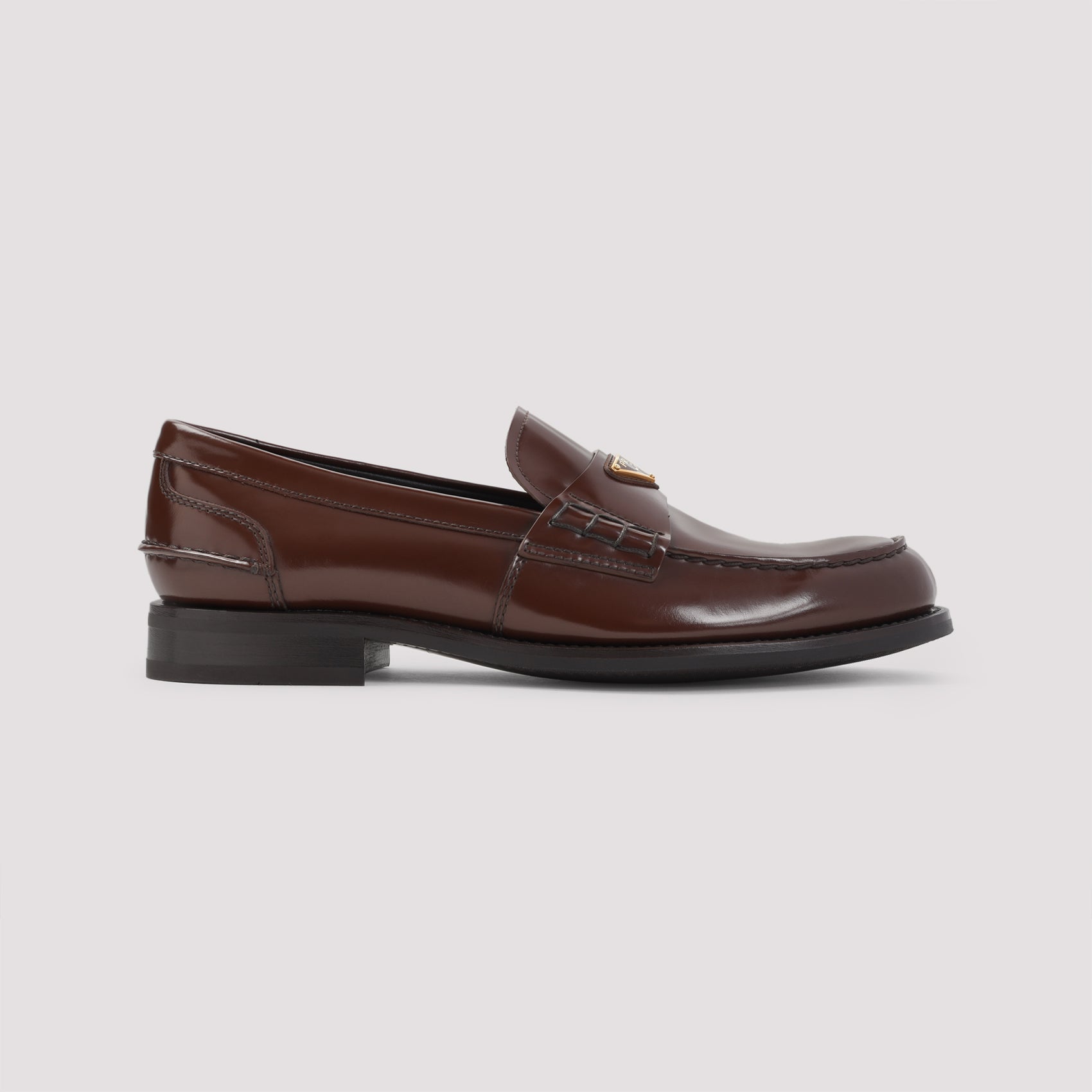 PRADA Shiny Leather Loafers for Men - FW25 Collection - Banlieue91 -