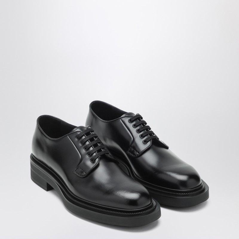 PRADA Lace-Up Derby Dress Shoes in Polished Leather - Banlieue91 -