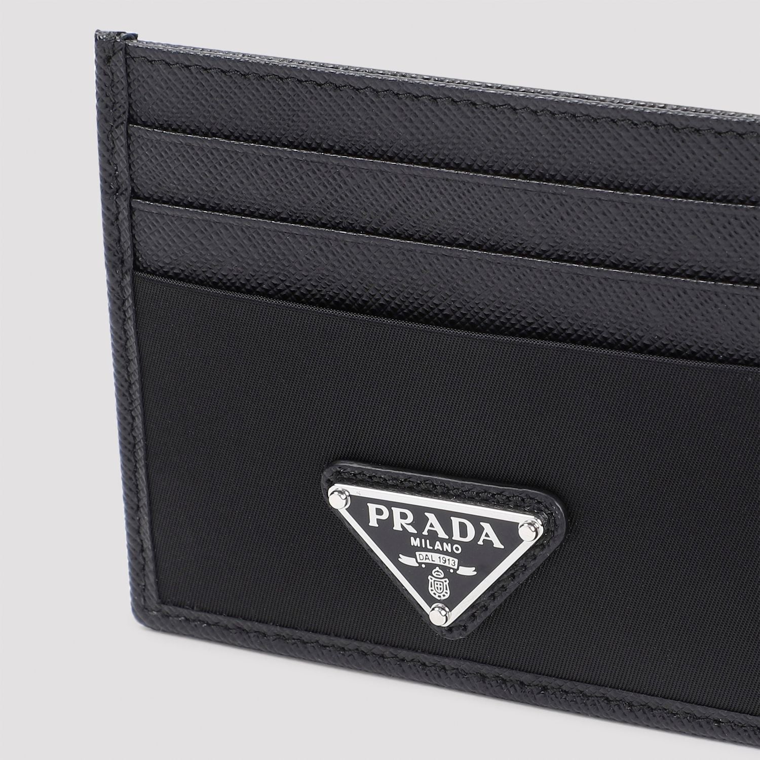 PRADA Mini Saffiano Card Case with Logo Triangle - Banlieue91 -