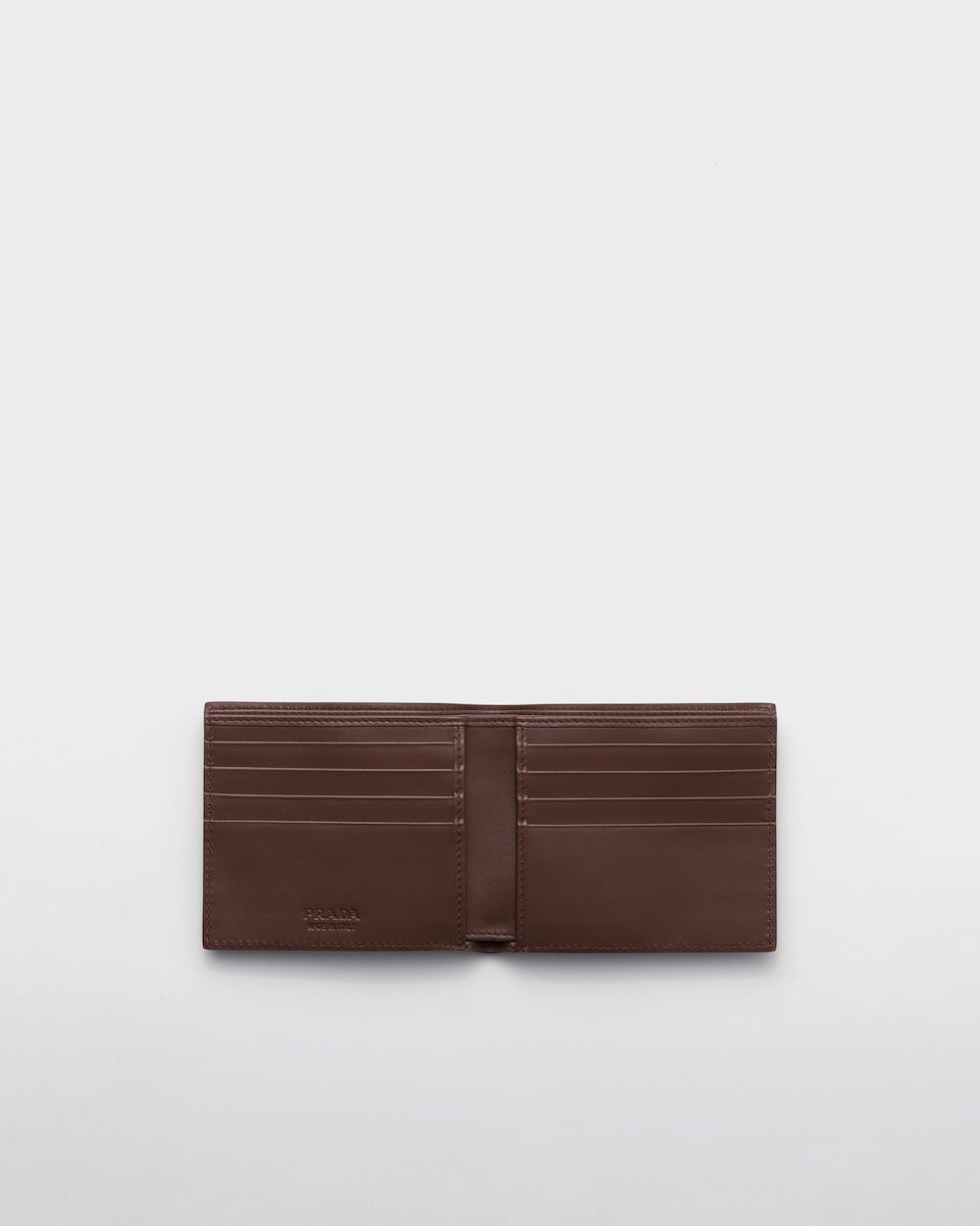 PRADA Grained Leather Bi-Fold Mini Wallet - W 11 X H 9.5 CM - Banlieue91 -
