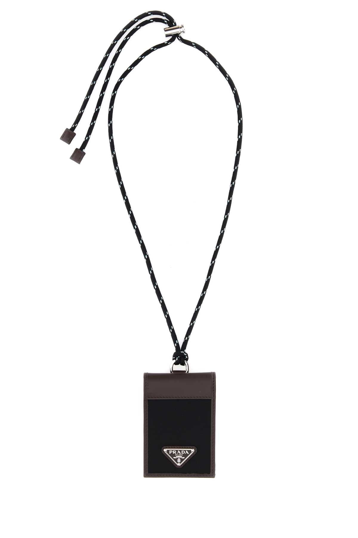 PRADA Mini Two-Tone Canvas and Leather Card Holder - Banlieue91 -
