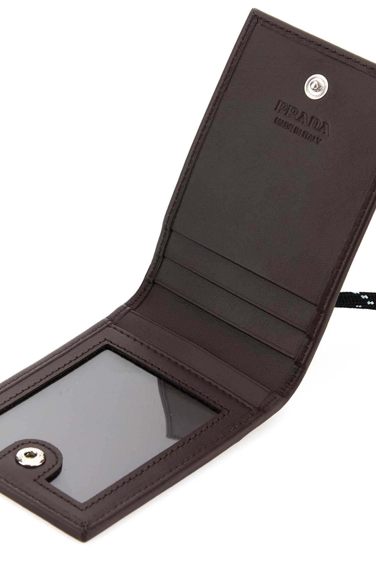 PRADA Mini Two-Tone Canvas and Leather Card Holder - Banlieue91 -