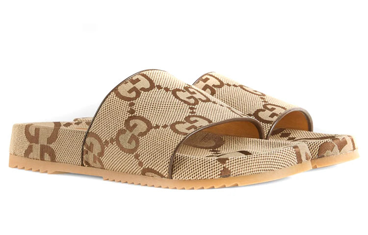 Gucci GG Canvas Slide Sandal 'Camel Monogram'