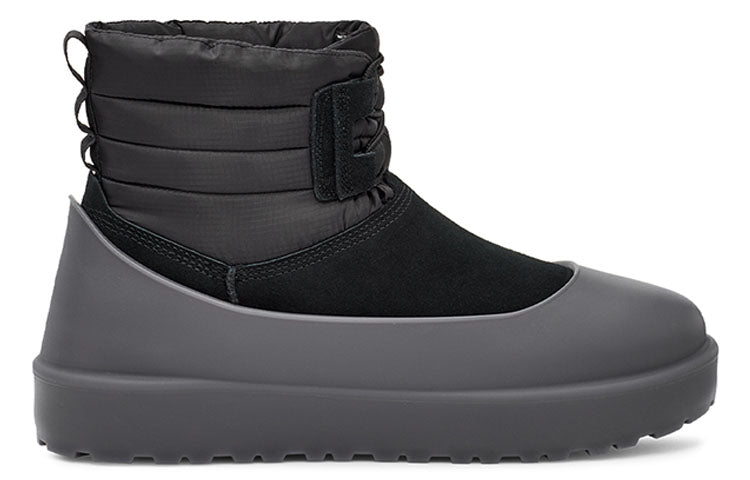 UGG Classic Mini Lace-Up Weather Boot in Black showcasing its stylish design and quality materials.