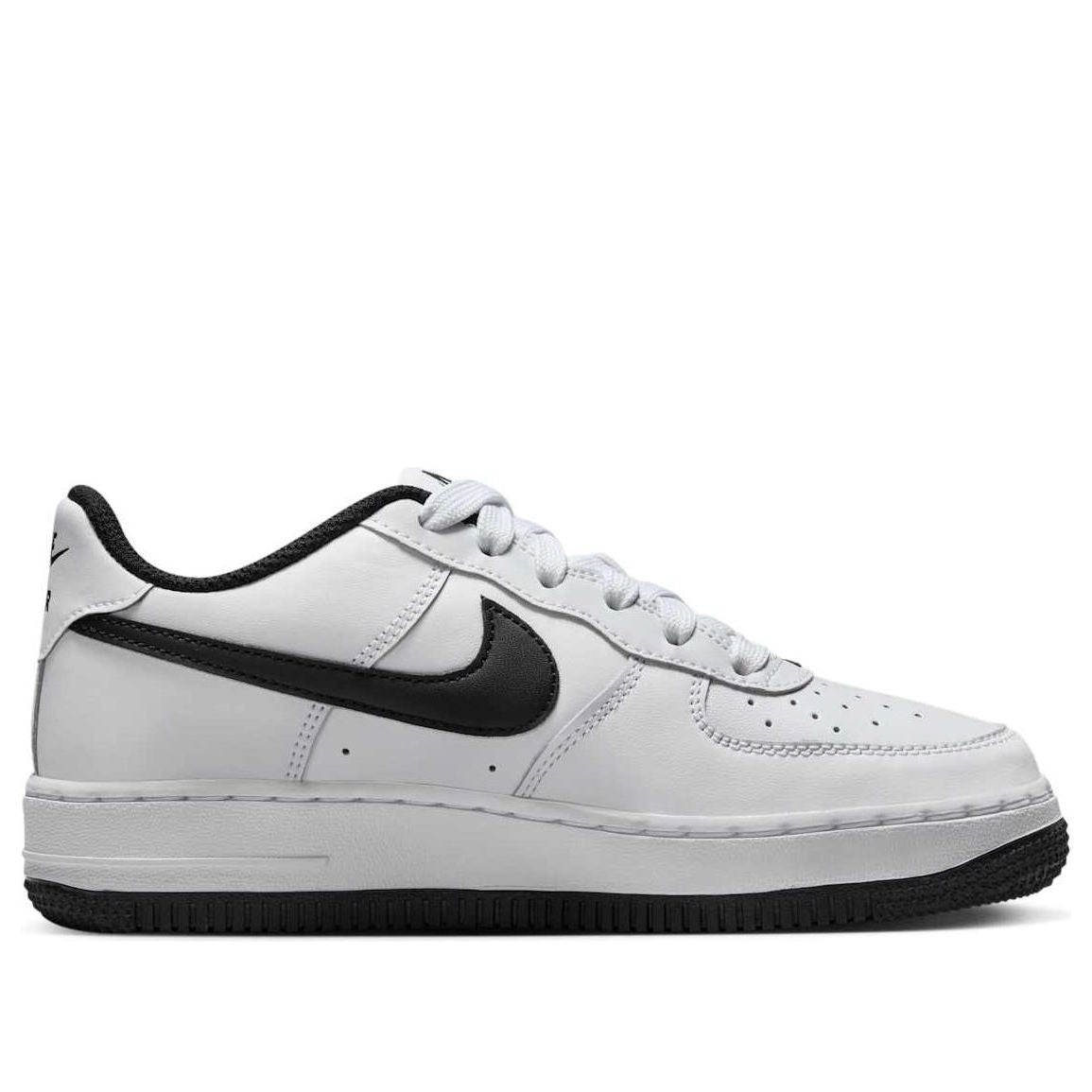Nike Air Force 1 LV8 'White Black' stylish sneaker with sleek design and black detailing.