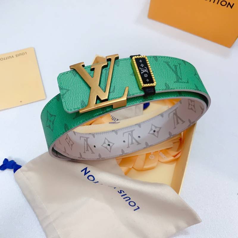 Louis Vuitton Double Belt Logo 'Green/Cream' - Banlieue91