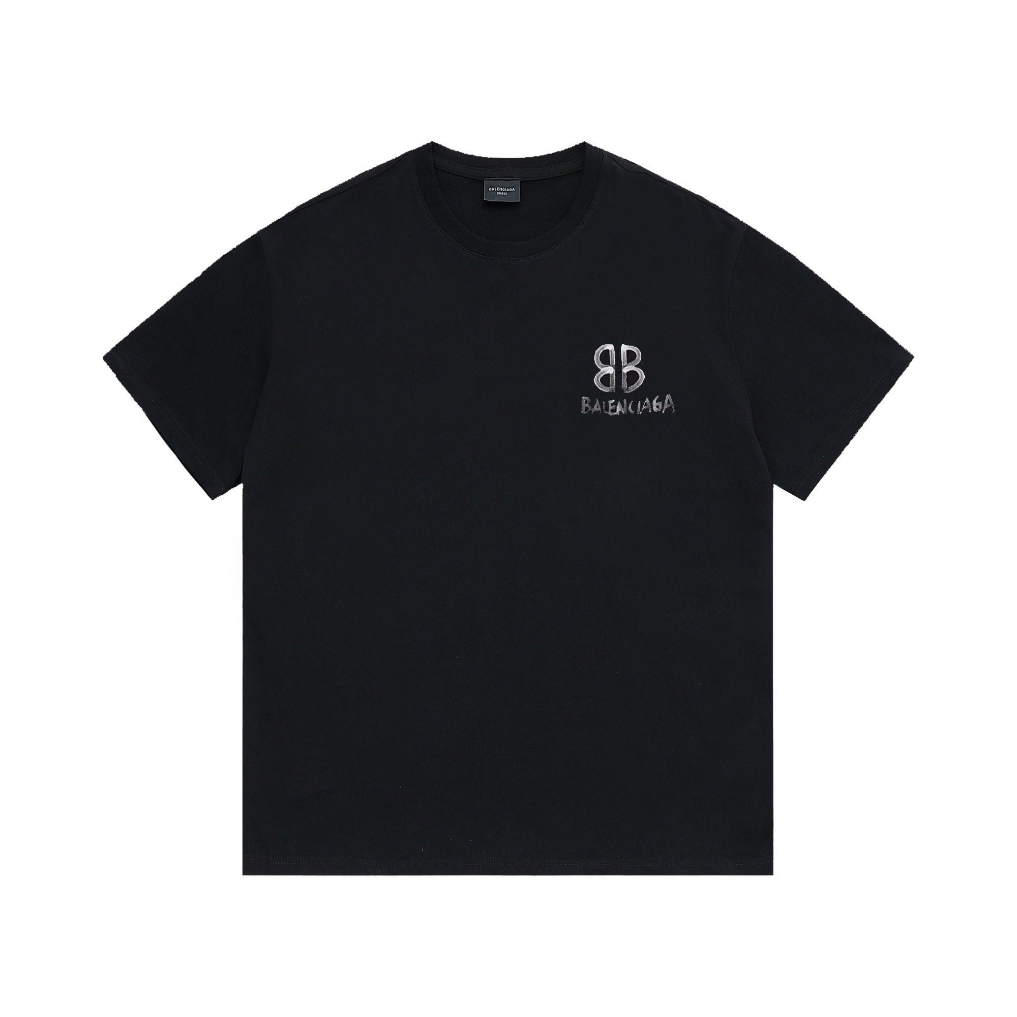 Balenciaga Black T-Shirt Without Collar - Banlieue91