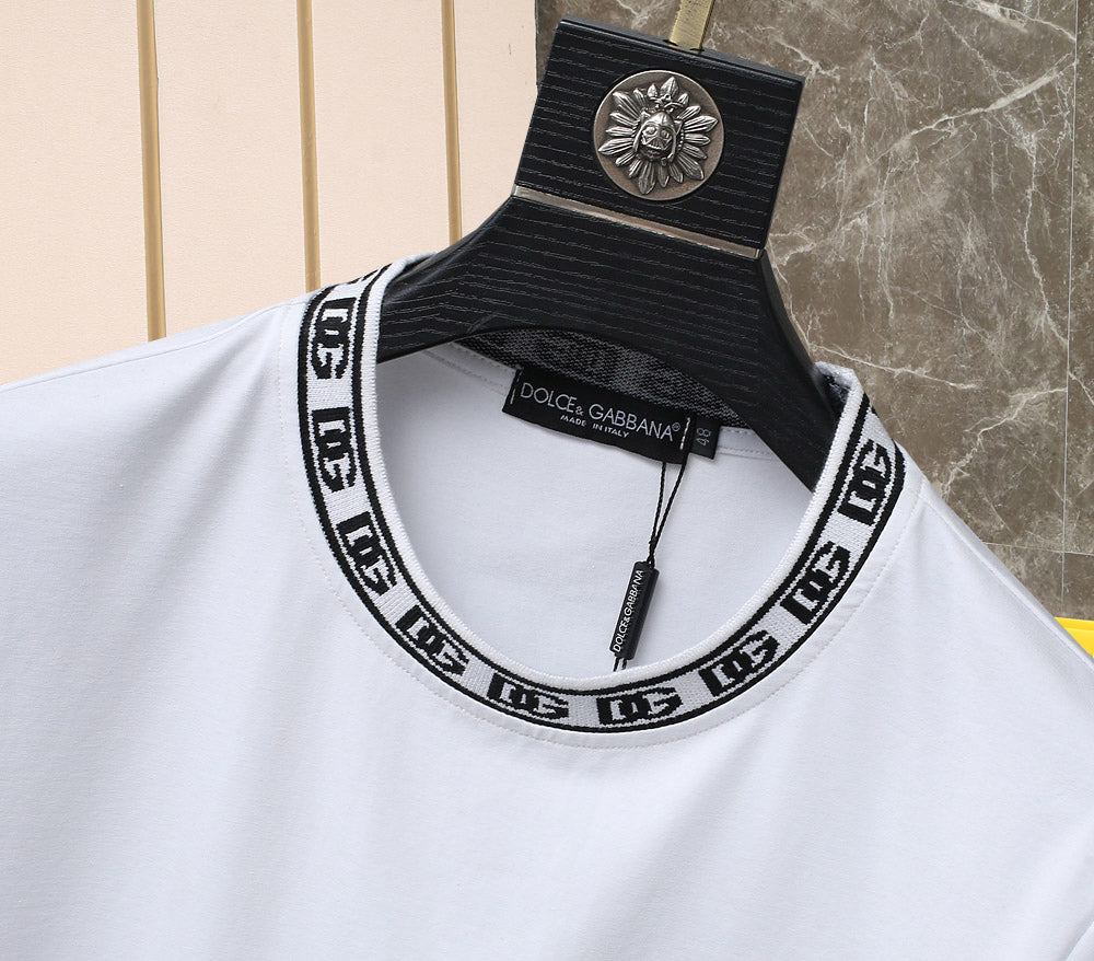 Dolce & Gabbana T-Shirt Without Collar 'White & Black' - Banlieue91