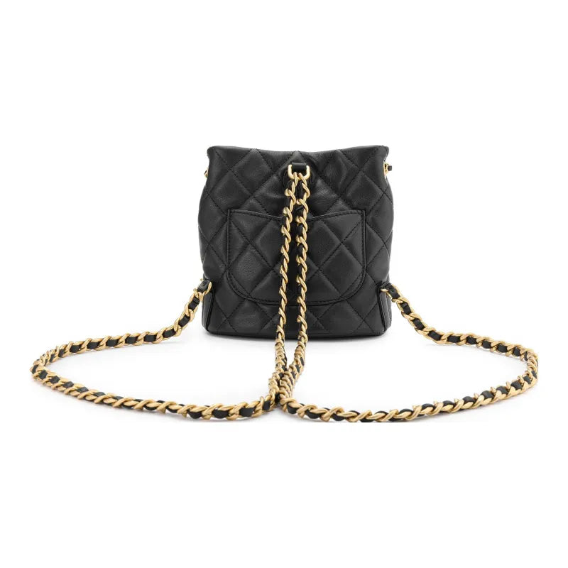 CHANEL Small Drawstring 23A Bucket Black - Banlieue91