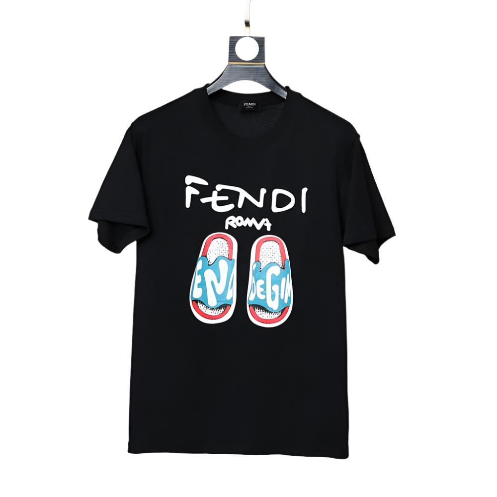 Fendi Roma T-Shirt without Collar 'Black' - Banlieue91