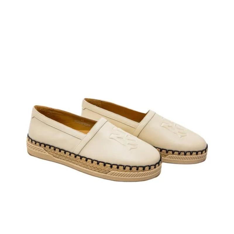 AMIRI - MA Logo-Embroidered Leather-Trimmed Canvas Espadrilles - Beige - Banlieue91 -