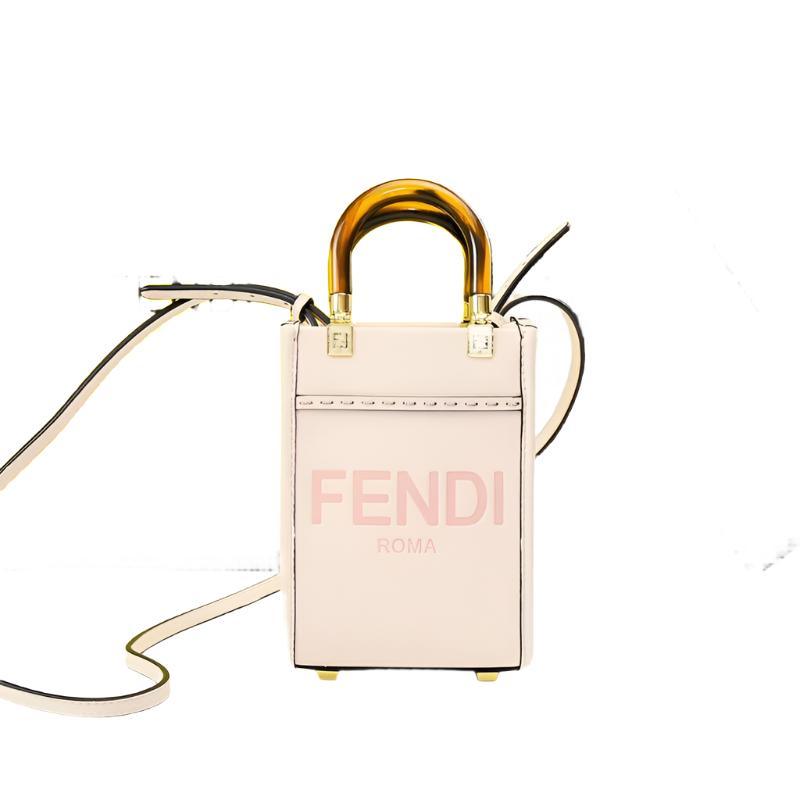 Fendi Vitello King Plexiglass Logo Embossed Mini Fendi Sunshine Shopper Tote - Banlieue91