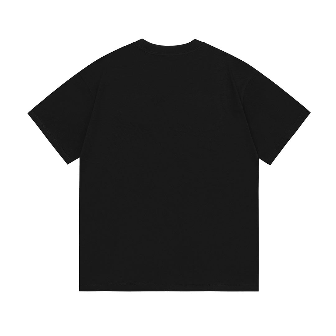 Gucci T-Shirt Without Collar 'Black' styled with jeans, illustrating effortless sophistication in casual wear.