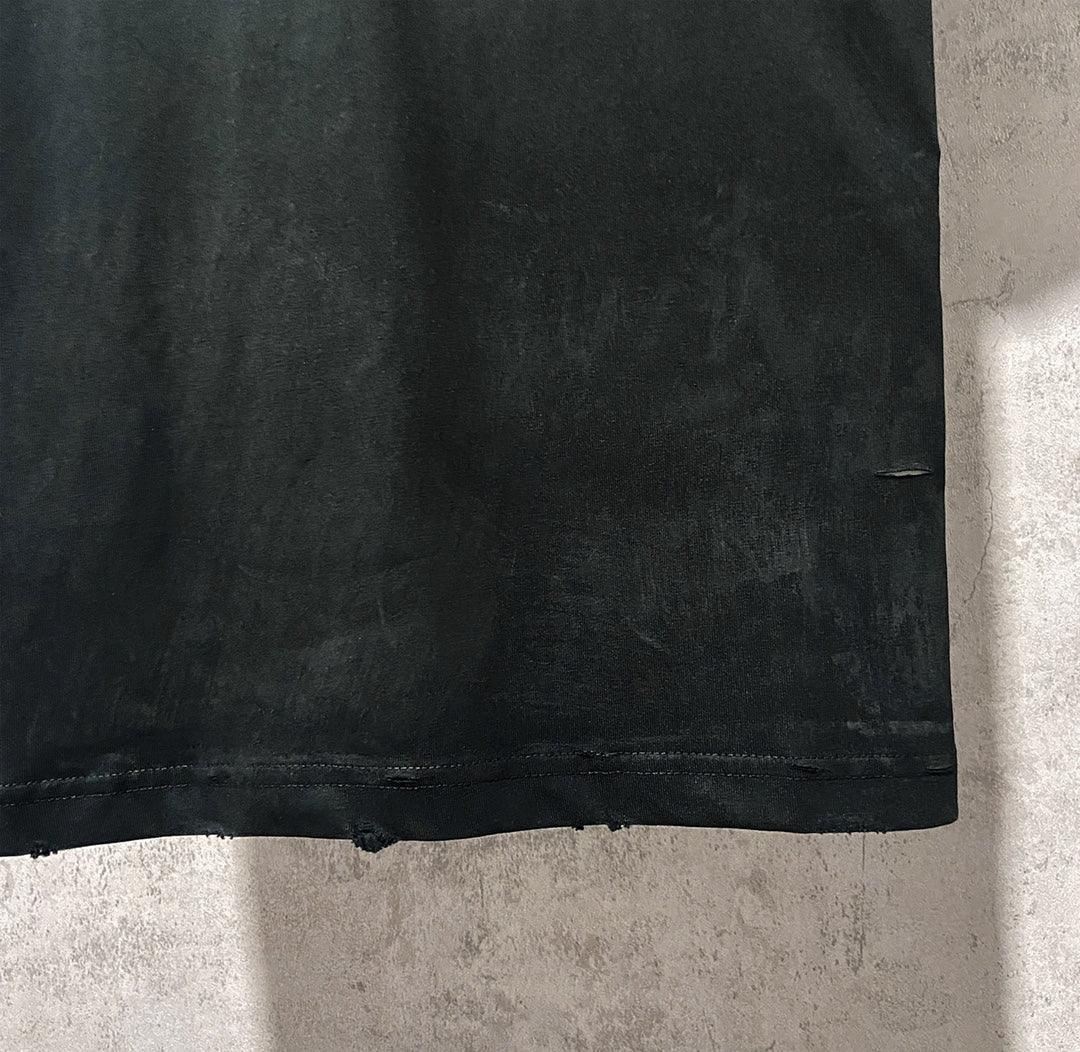 Balenciaga Faded Black T-Shirt Without Collar - Banlieue91