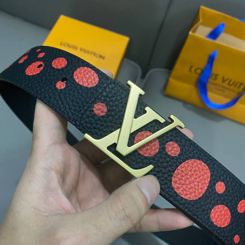 Louis Vuitton x Yayoi Kusama LV Initiales Reversible Infinity Dots Belt Black/Red - Banlieue91