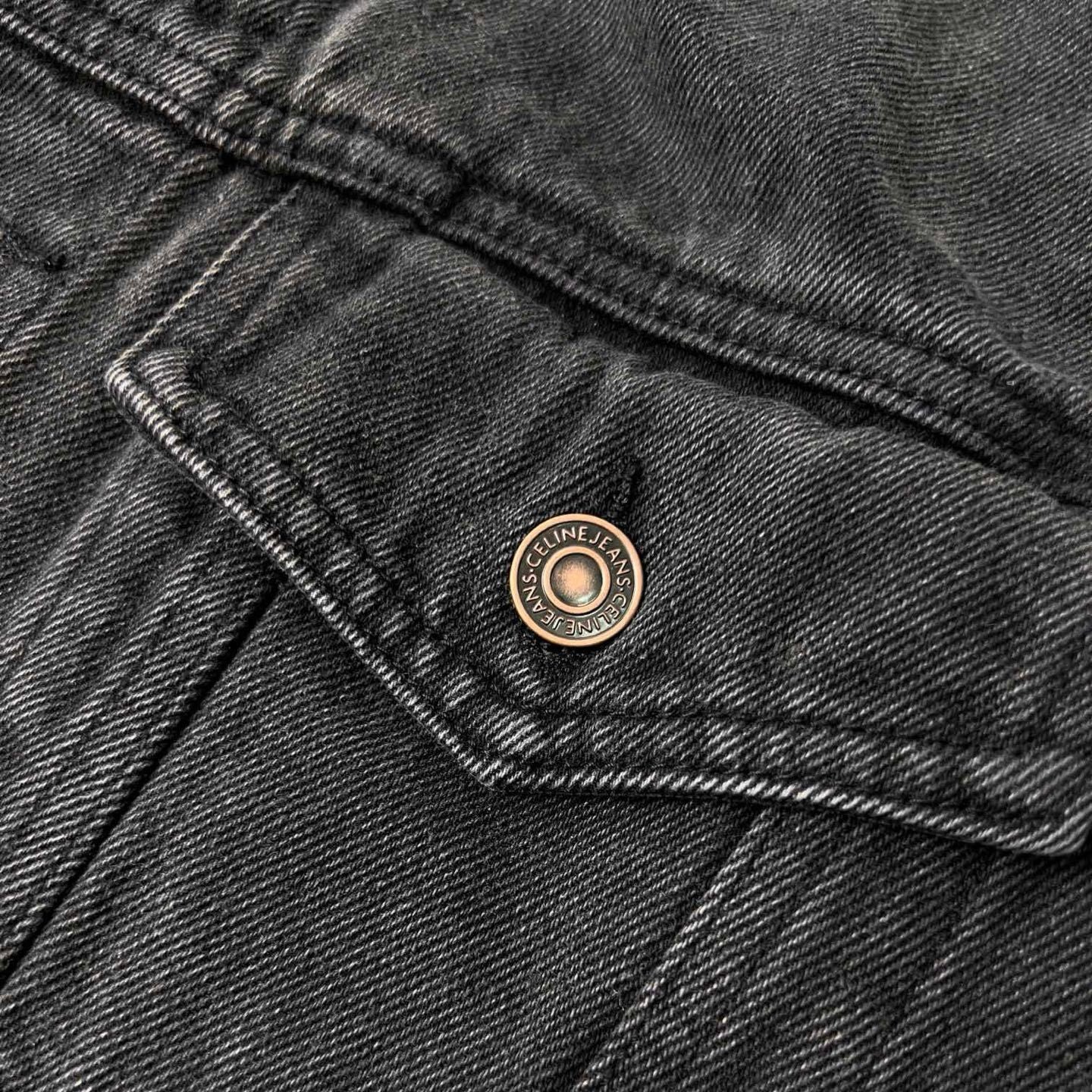 CELINE Washed Grey Denim Jacket – Casual Single-Breasted - Banlieue91 -