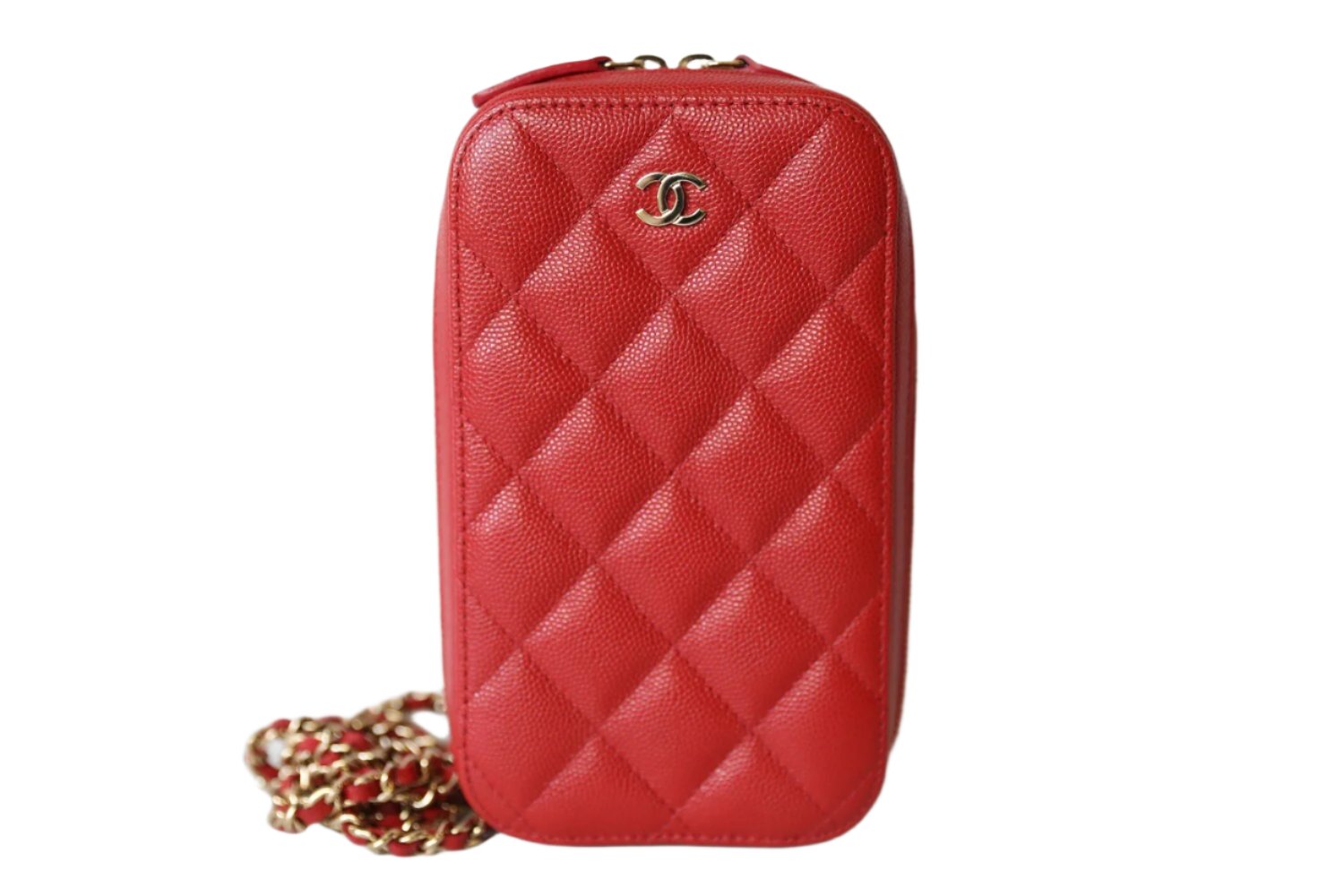 Chanel Chanel Red Tone Caviar Mini Crossbody Bag - Banlieue91