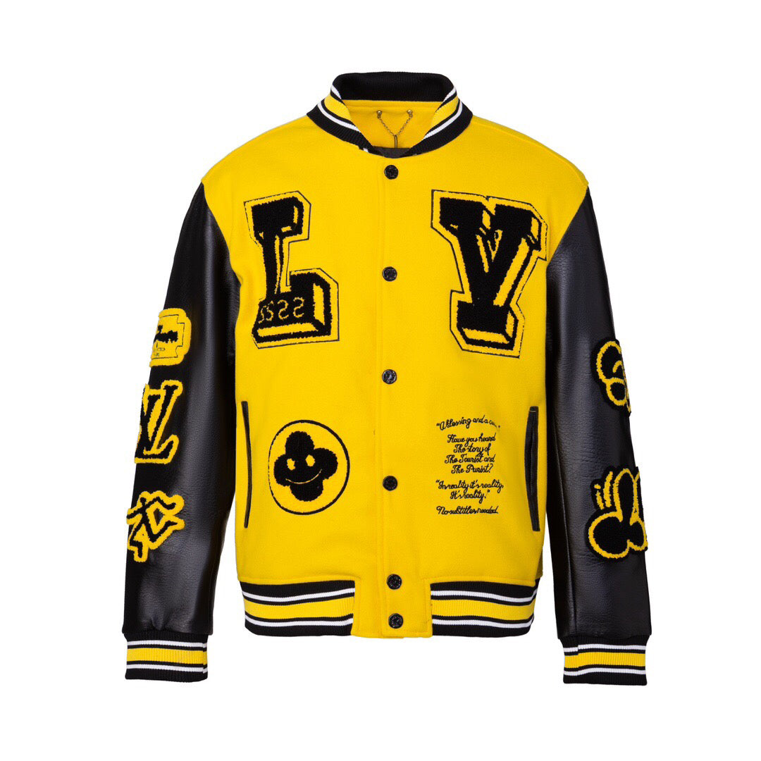 Louis Vuitton Black & Yellow Varsity Jacket - Banlieue91